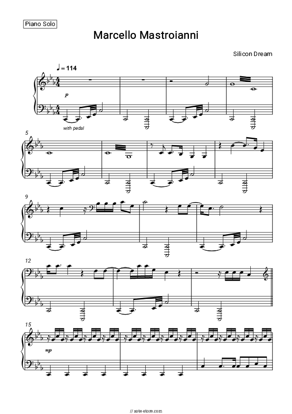 Silicon Dream Marcello Mastroianni piano sheet music in NoteStore