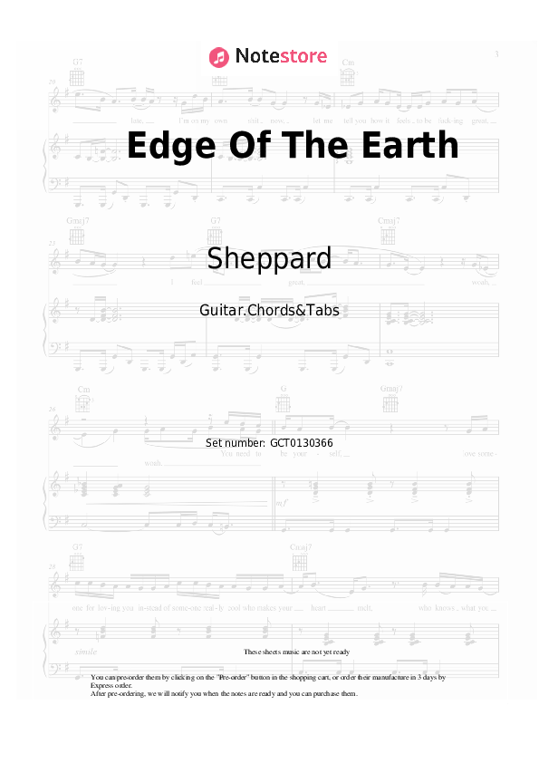 Sheppard Edge Of The Earth guitar chords and tabs in