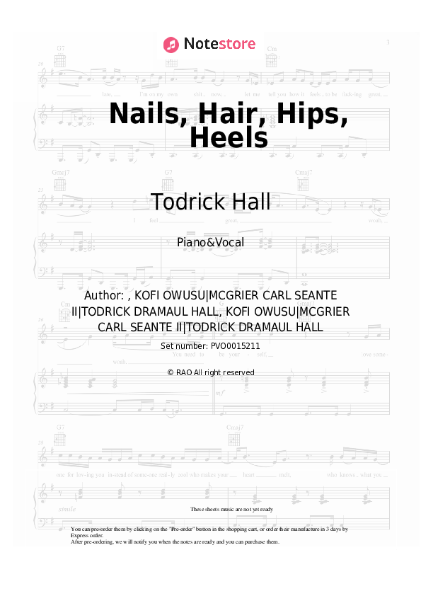 Todrick Hall Nails, Hair, Hips, Heels sheet music for piano with