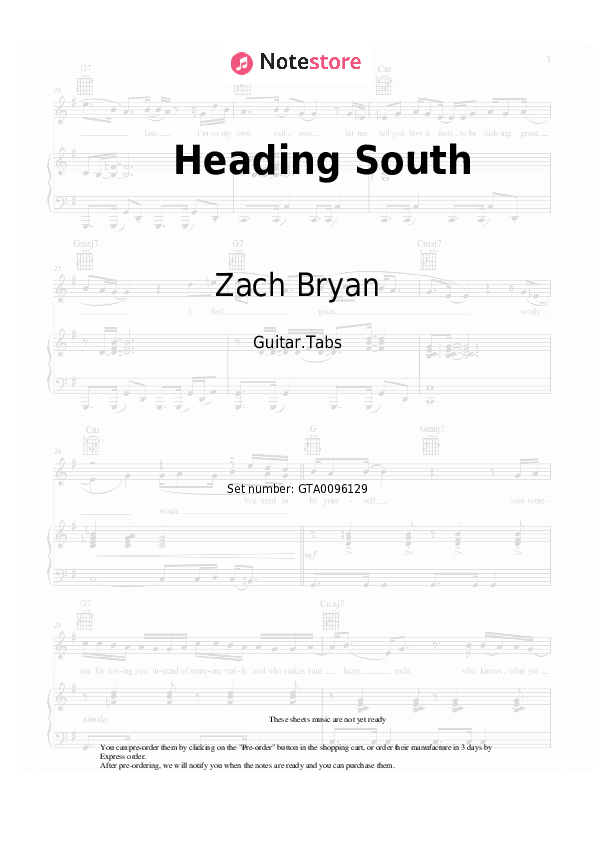 Heading South tabs guitar Zach Bryan in Guitar.Tabs