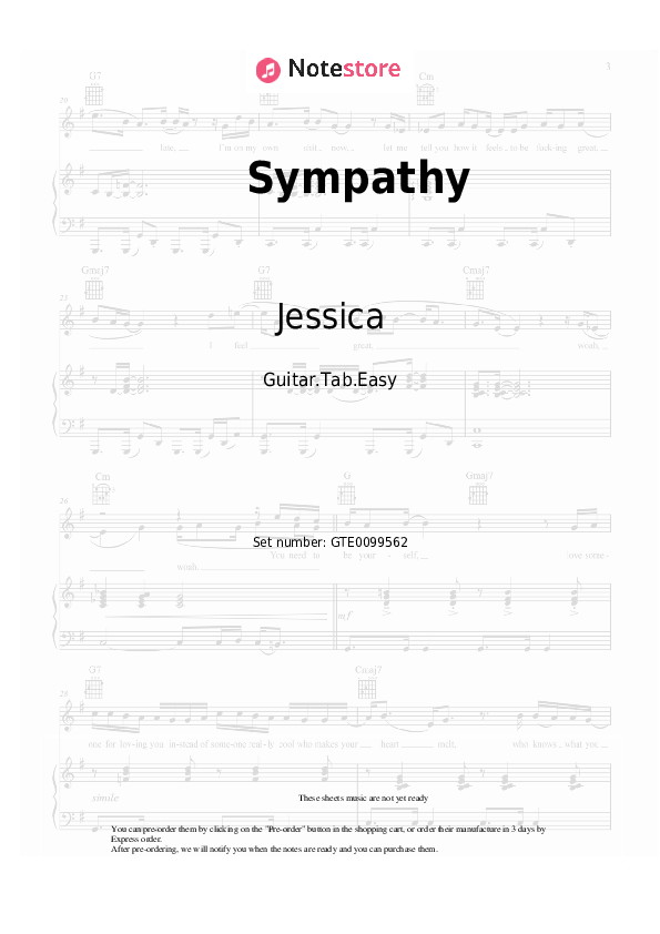 Jessica Sympathy chords, guitar tabs on Guitar.Tab