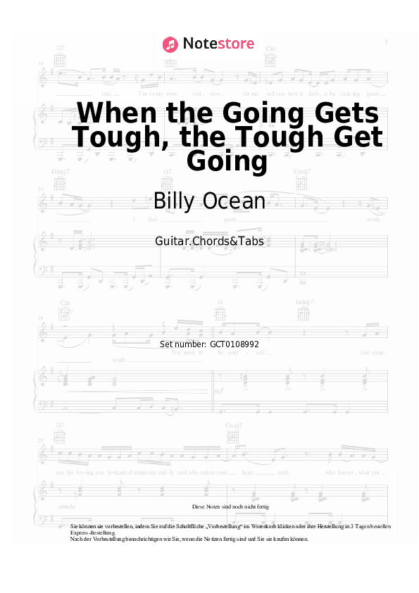 Billy Ocean When the Going Gets Tough, the Tough Get Going chords