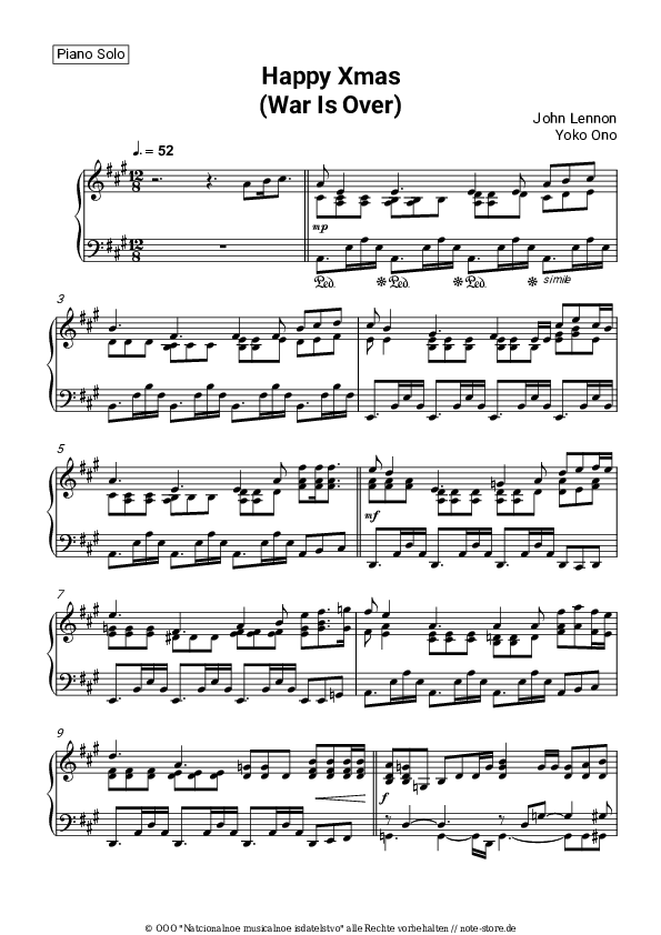 John Lennon, Yoko Ono Happy Xmas (War Is Over) noten pdf (solo