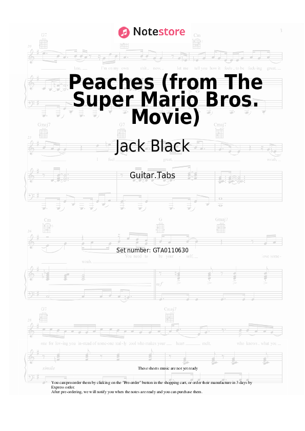 Jack Black Peaches (from The Super Mario Bros. Movie) acordes