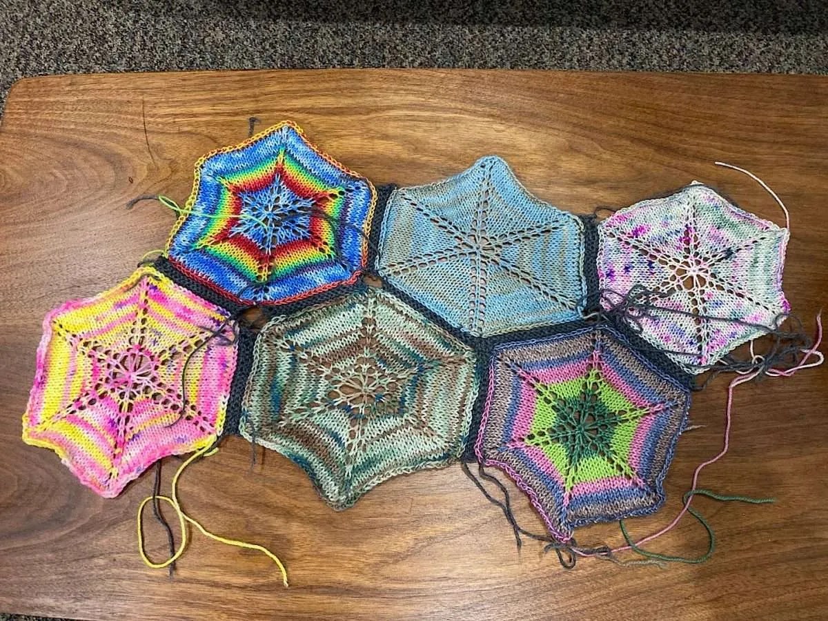 Hexagon Knit Blanket