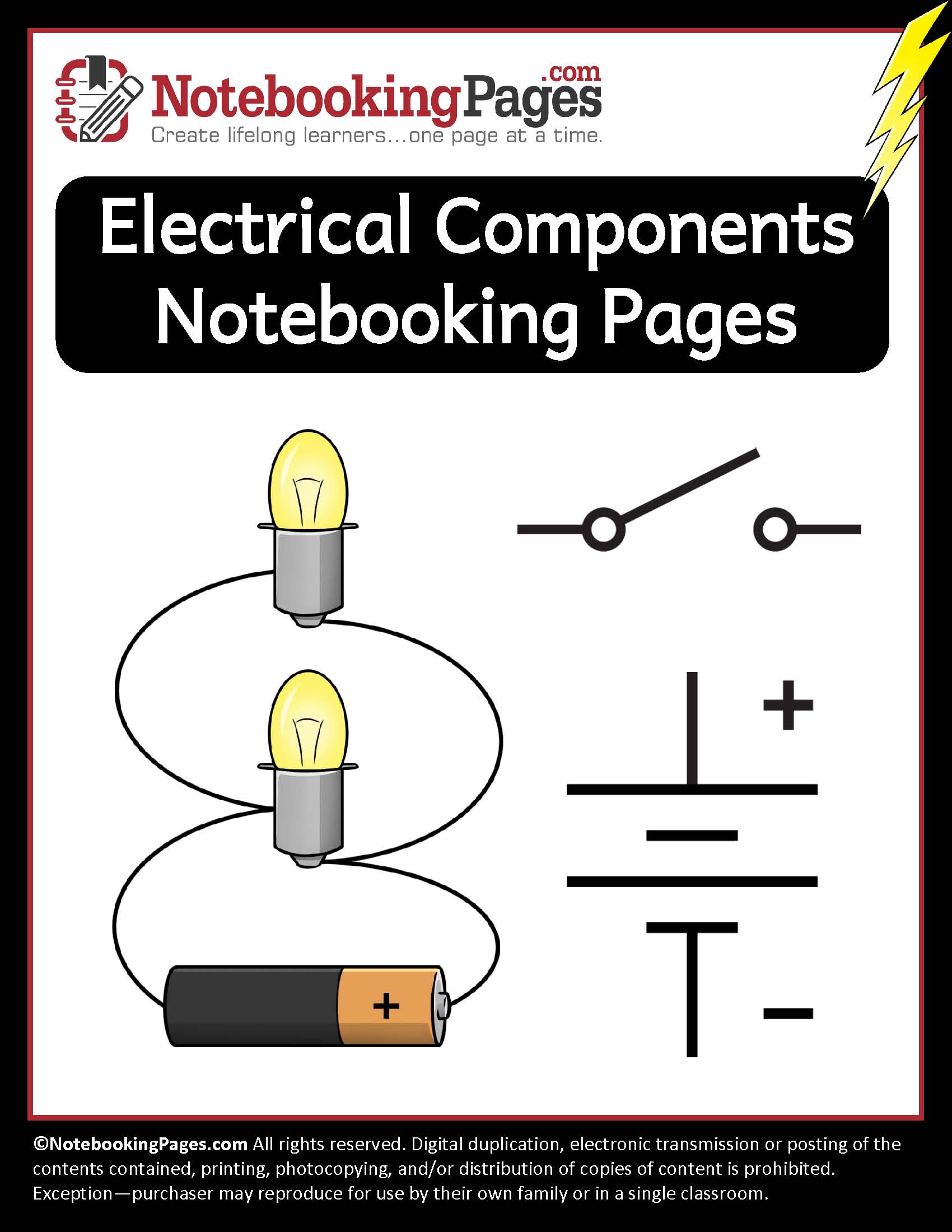 Electrical Components Notebooking Pages | NotebookingPages.com