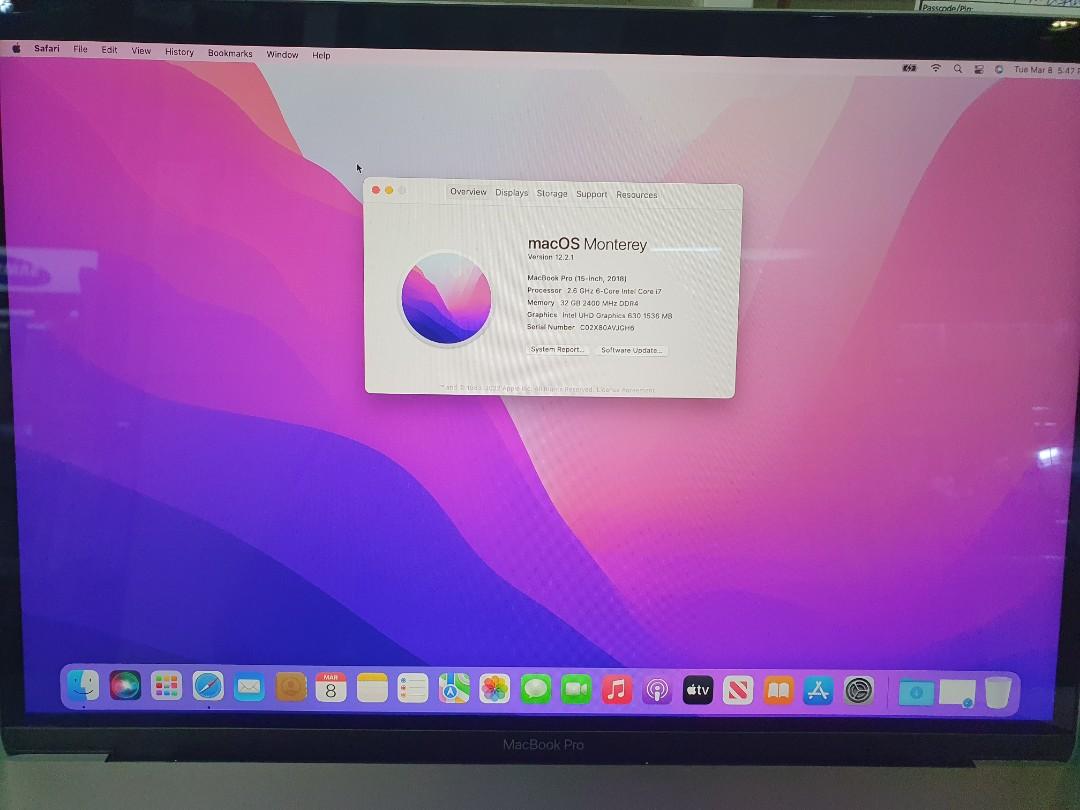 Macbook Pro 15inch 2018 A1990 Used Notebookrepair.sg