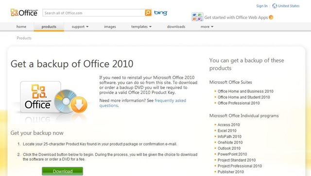 How To Order A Backup Dvd For Microsoft Office 2010