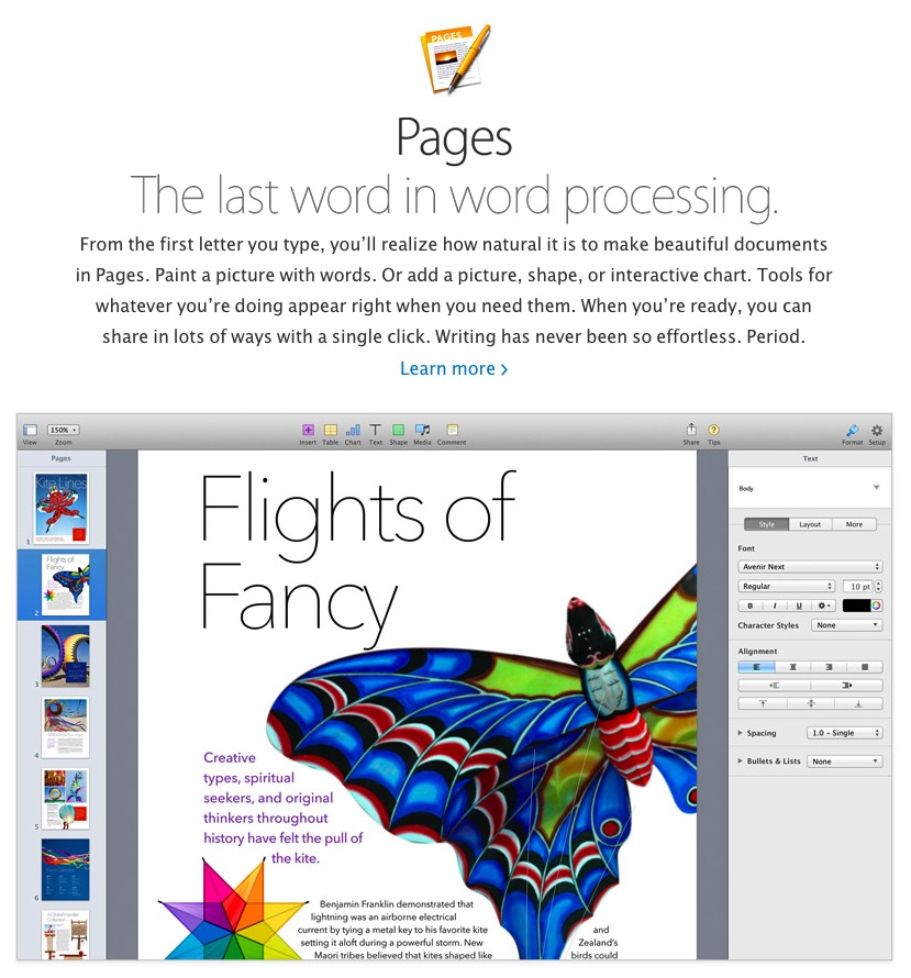 iWork Update Removes Key Features from Pages, Numbers and Keynote