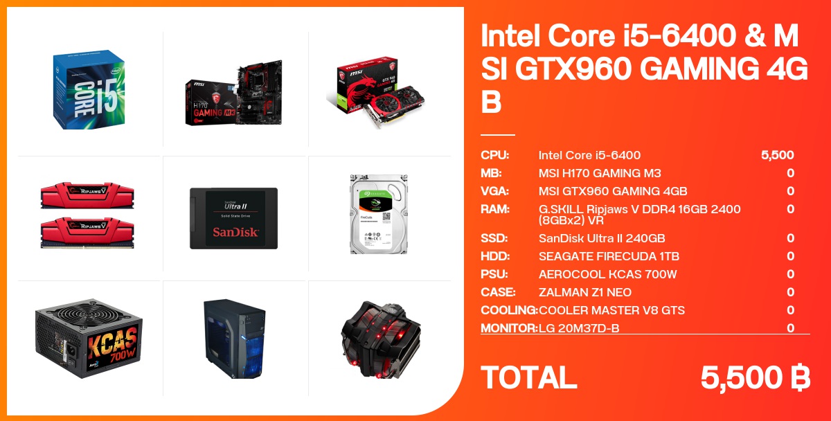 Intel Core i56400 & MSI GTX960 GAMING 4GB จัดสเปค Notebookspec