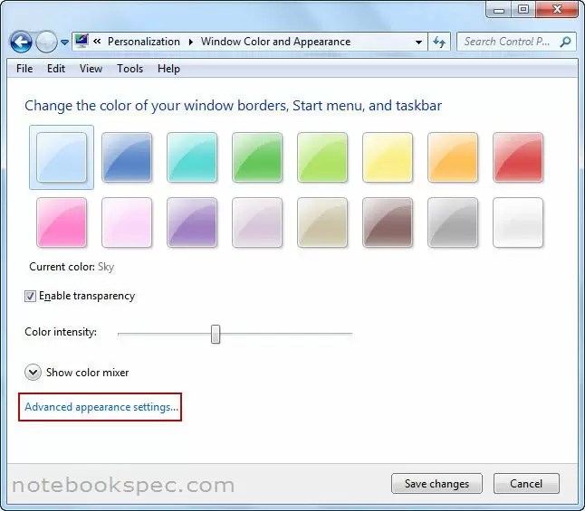เปลี่ยนระยะห่างของไอคอนที่ Desktop Notebookspec