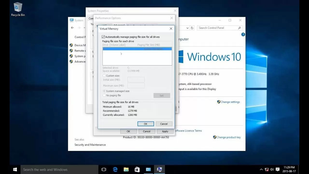 Windows Tips วิธีการเพิ่ม Virtual Memory บน Windows 10 สำหรับ Notebook / PC หน่วยความจำแรมน้อย