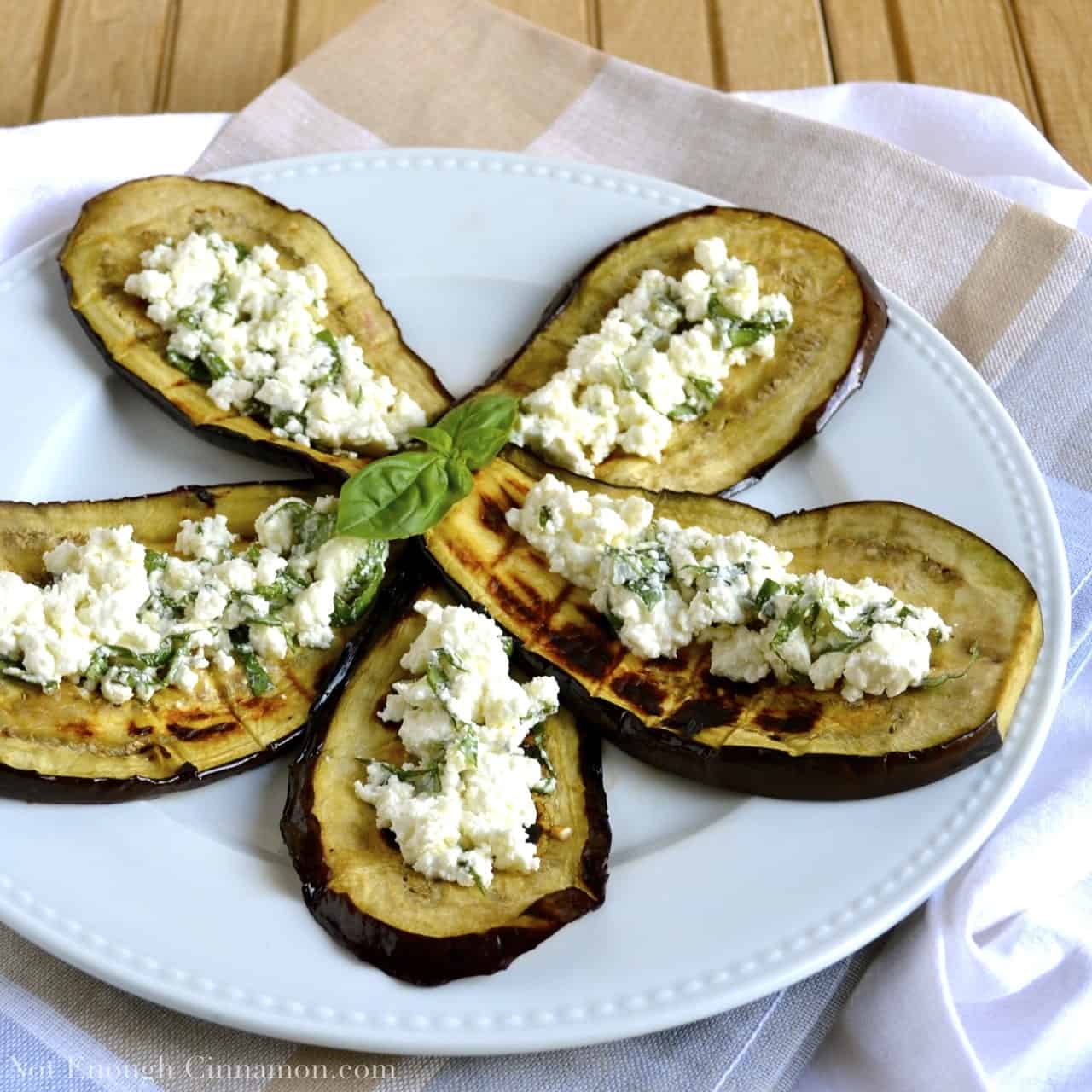 Grilled Eggplant with Basil Feta Not Enough Cinnamon
