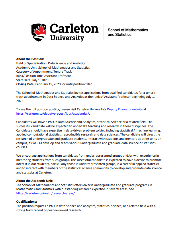 Field of Specialization Data Science and Analytics Academic Unit