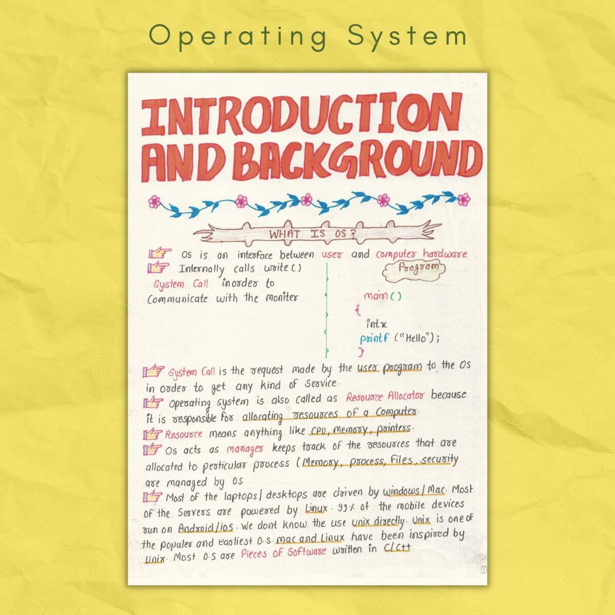 Operating System Notes OS Handwritten Notes PDF Download