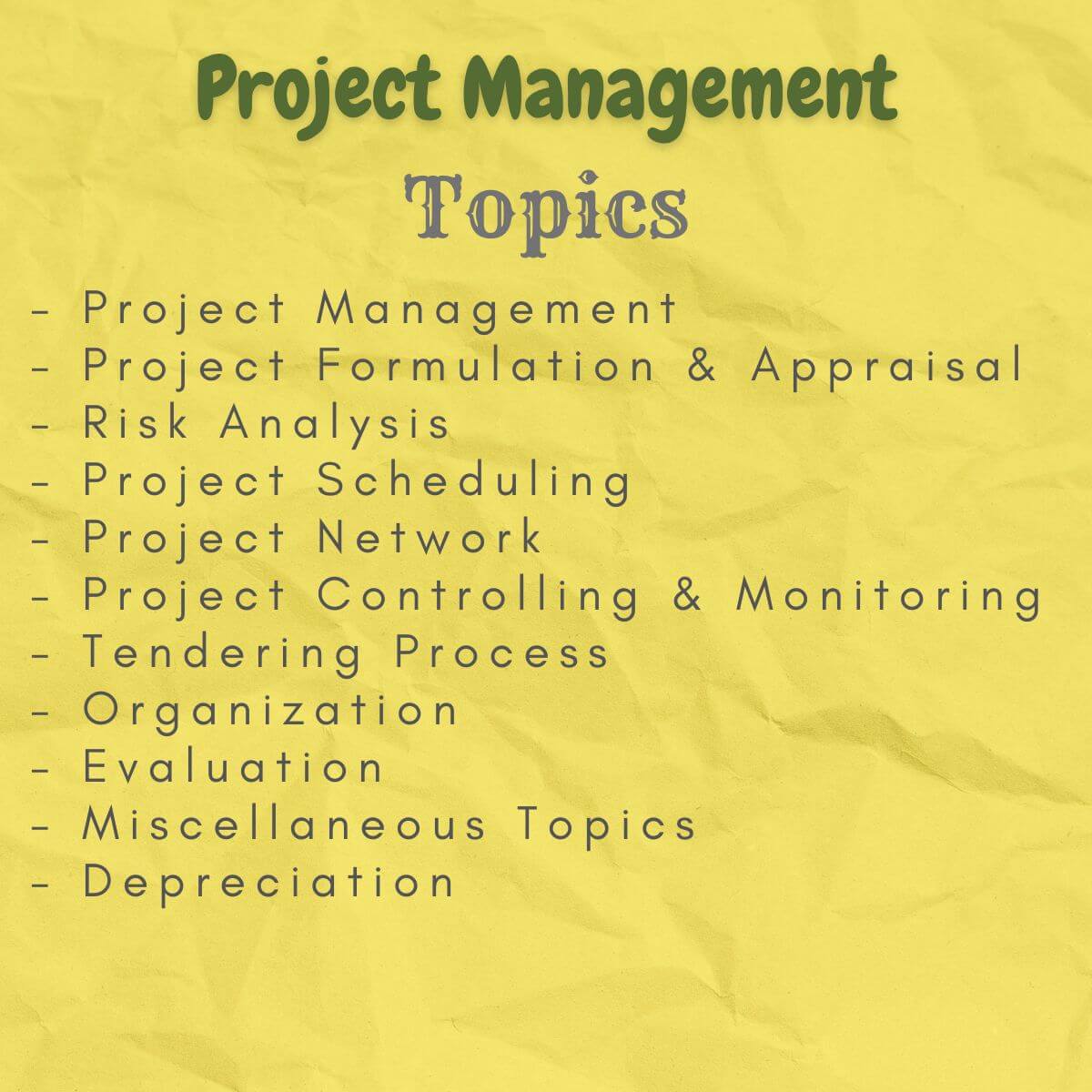 Project Management Notes Complete Guide & Study Material