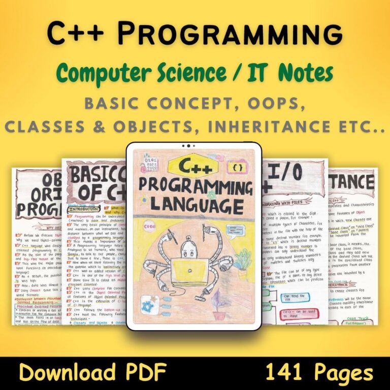 C++ OOPs Programming (Cpp) Color Handwritten Notes [PDF] NewtonDesk