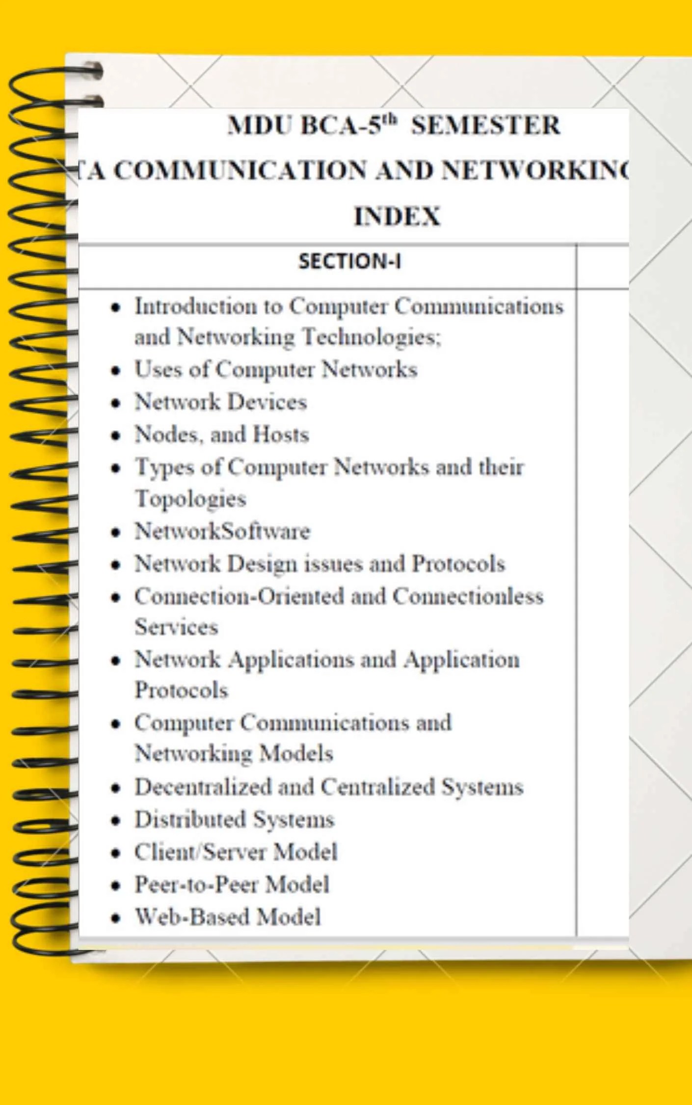 Maharshi Dayanand University BCA 5th Semester Data Communication and Networking Notes PDF