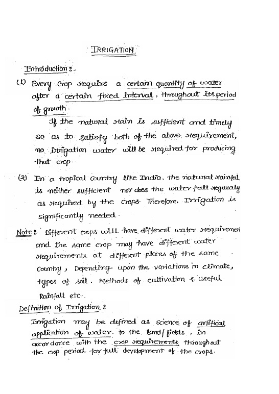 IRRIGATION MADE EASY CLASS NOTES