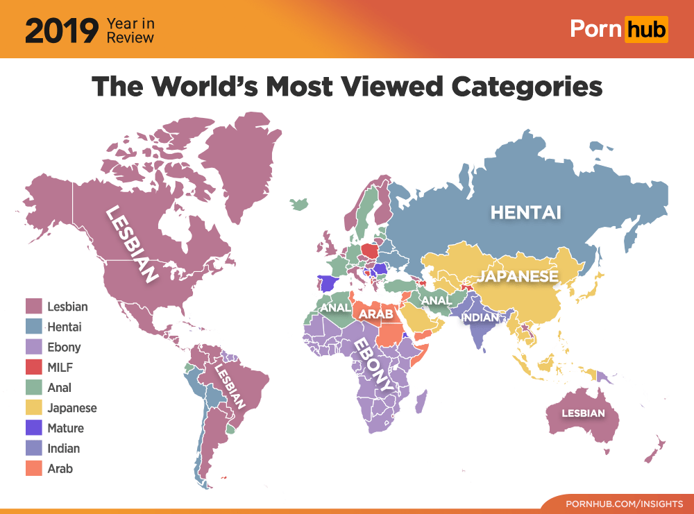 Eye Candy: Most popular porn categories, by country, in 2019 | Notes On