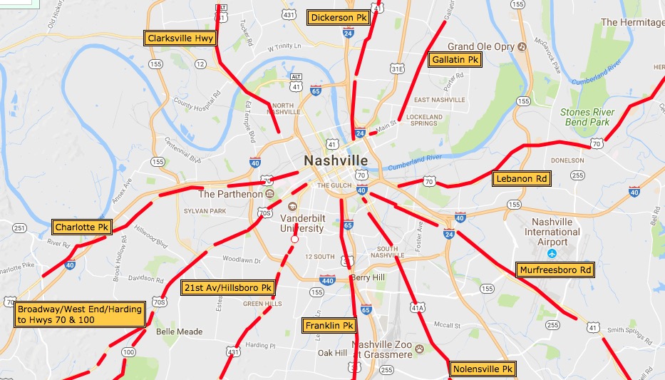 Nashville Tennessee Road Map 26 Nashville Street Map Stock Photos,