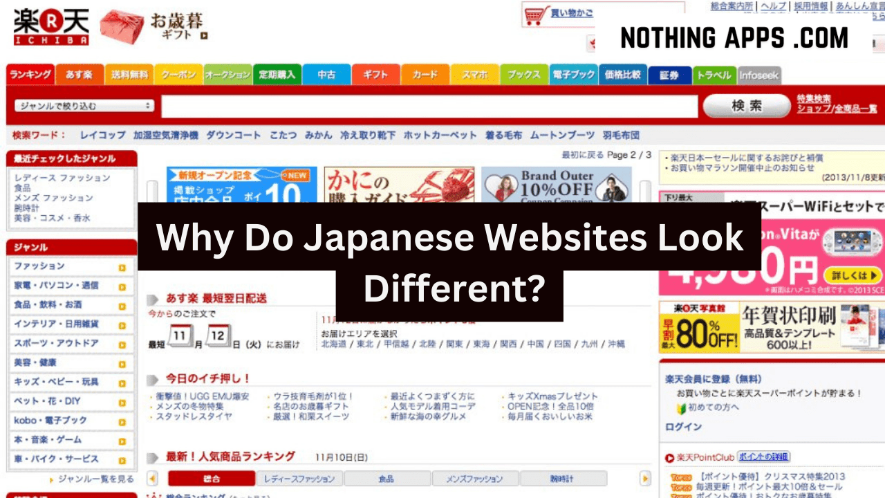 Why do Japanese websites look different? Nothing Apps . com