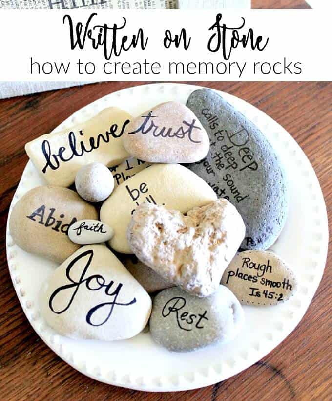 Written On Stone How to Create Hand Lettered Rocks Your Home Renewed