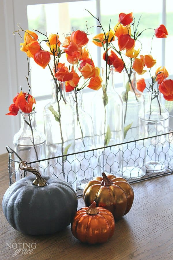Cozy Fall Farmhouse Decor in Navy and Orange Noting Grace
