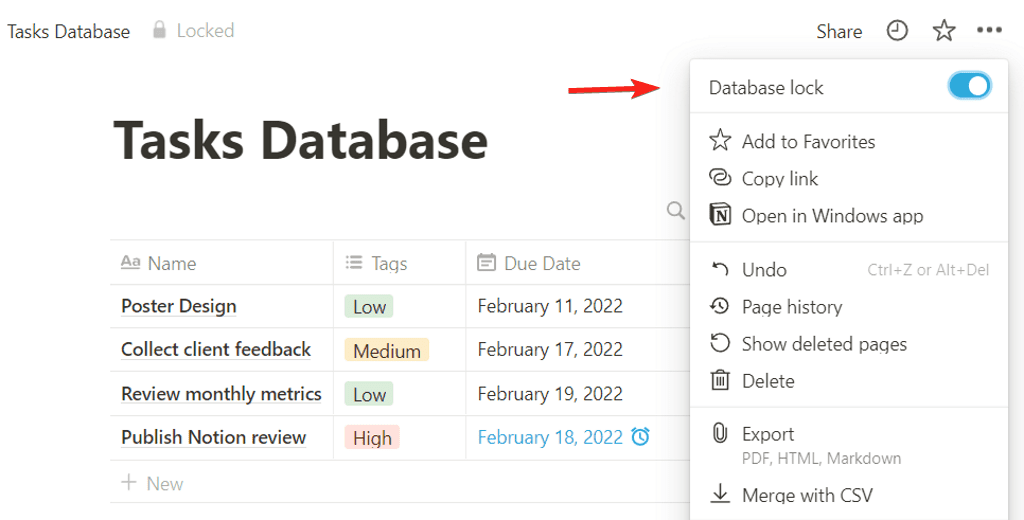 How To Lock Database in Notion notionzen