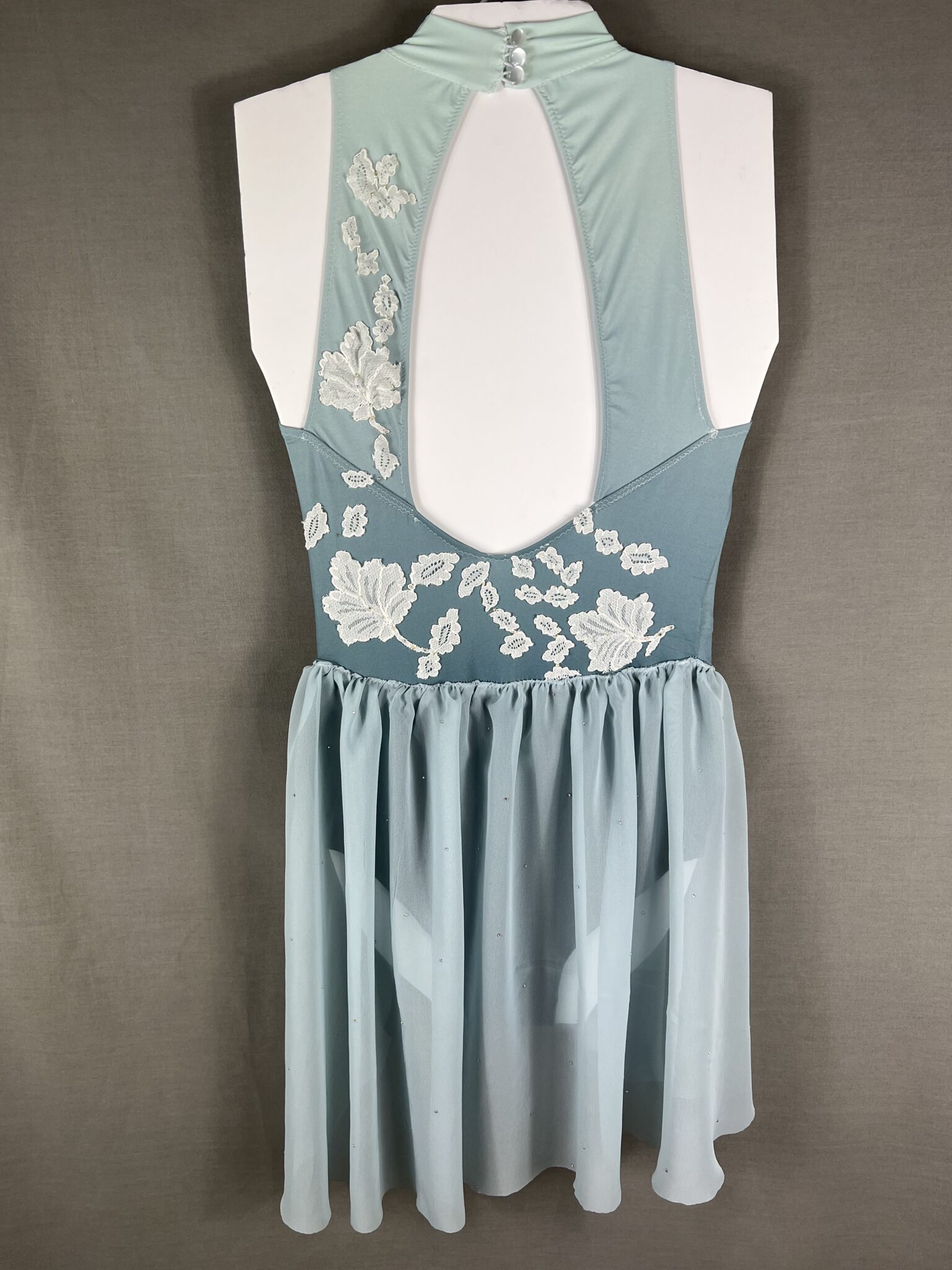 Ombré grey mint green lyrical leotard / dress small adult NOT ON