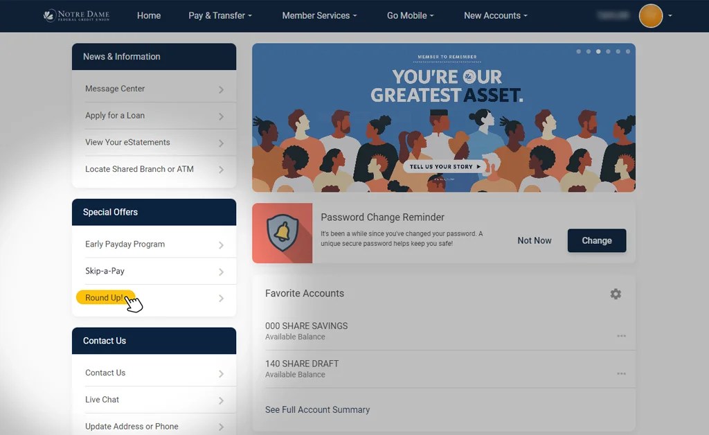 Round Up Notre Dame Federal Credit Union