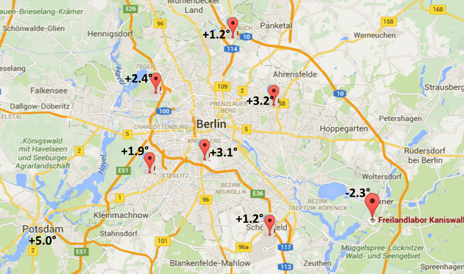 This Morning’s Temperature Readings From Berlin’s 7 Stations Profoundly