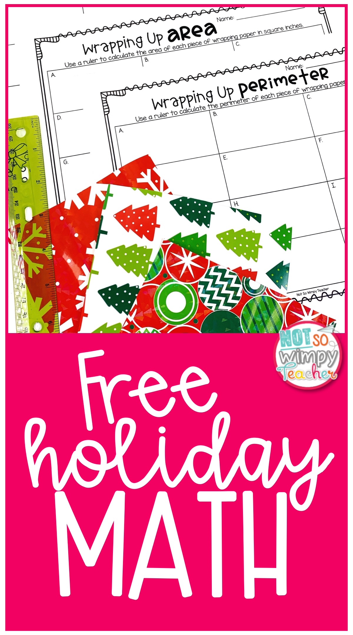 Free Christmas Area and Perimeter Math Activity Not So Wimpy Teacher