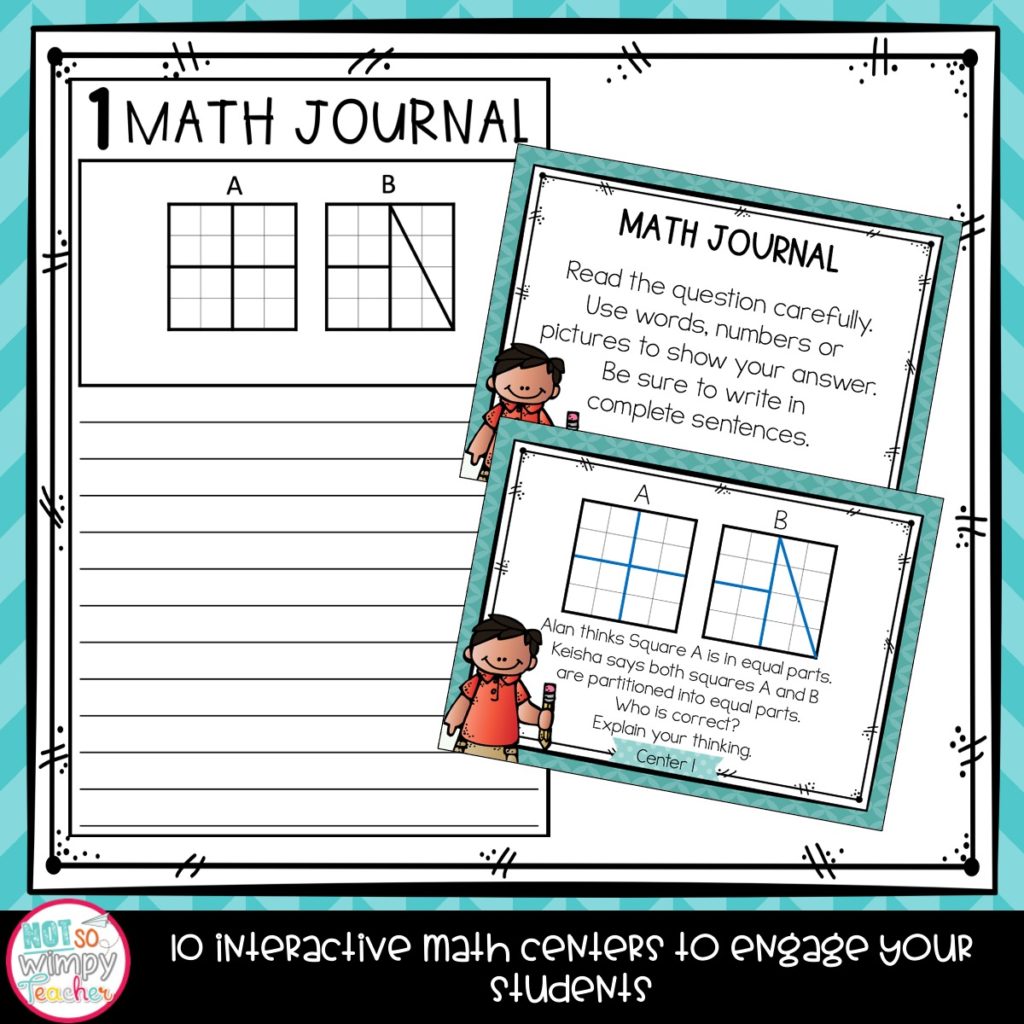 Geometry and Fractions Second Grade Math Centers Not So Wimpy Teacher