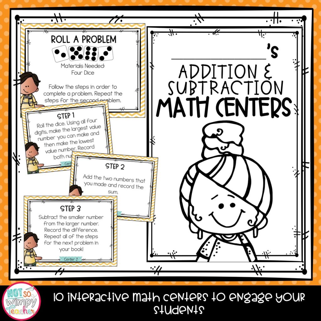 Adding & Subtracting FREE Fourth Grade Math Centers Not So Wimpy Teacher