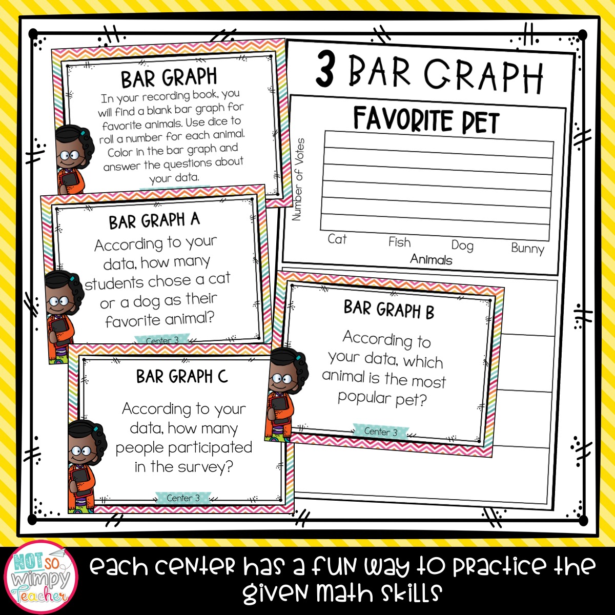 Graphing and Data ***FREE*** Fifth Grade Math Centers - Not So Wimpy