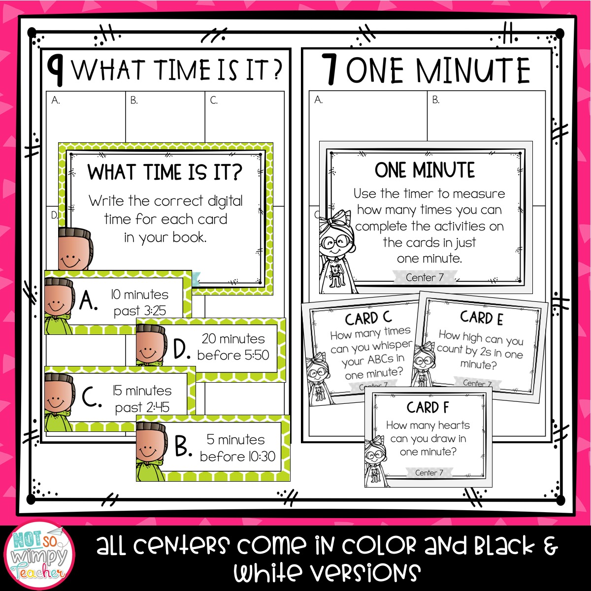 Time and Elapsed Time Third Grade Math Centers - Not So Wimpy Teacher