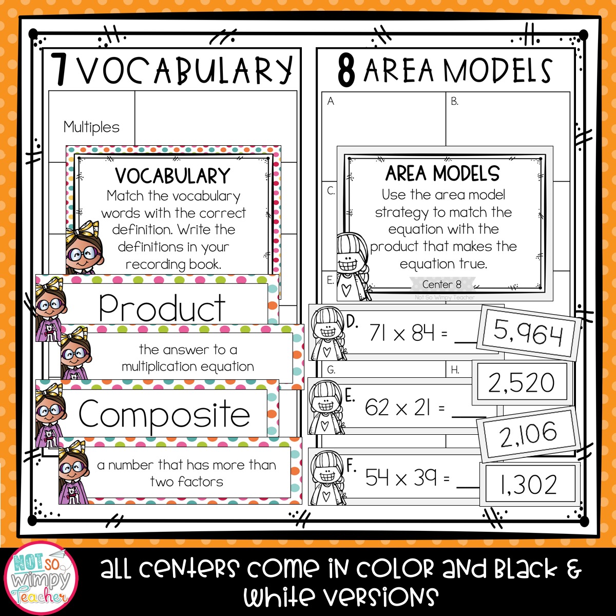 Multiplication Fourth Grade Math Centers - Not So Wimpy Teacher
