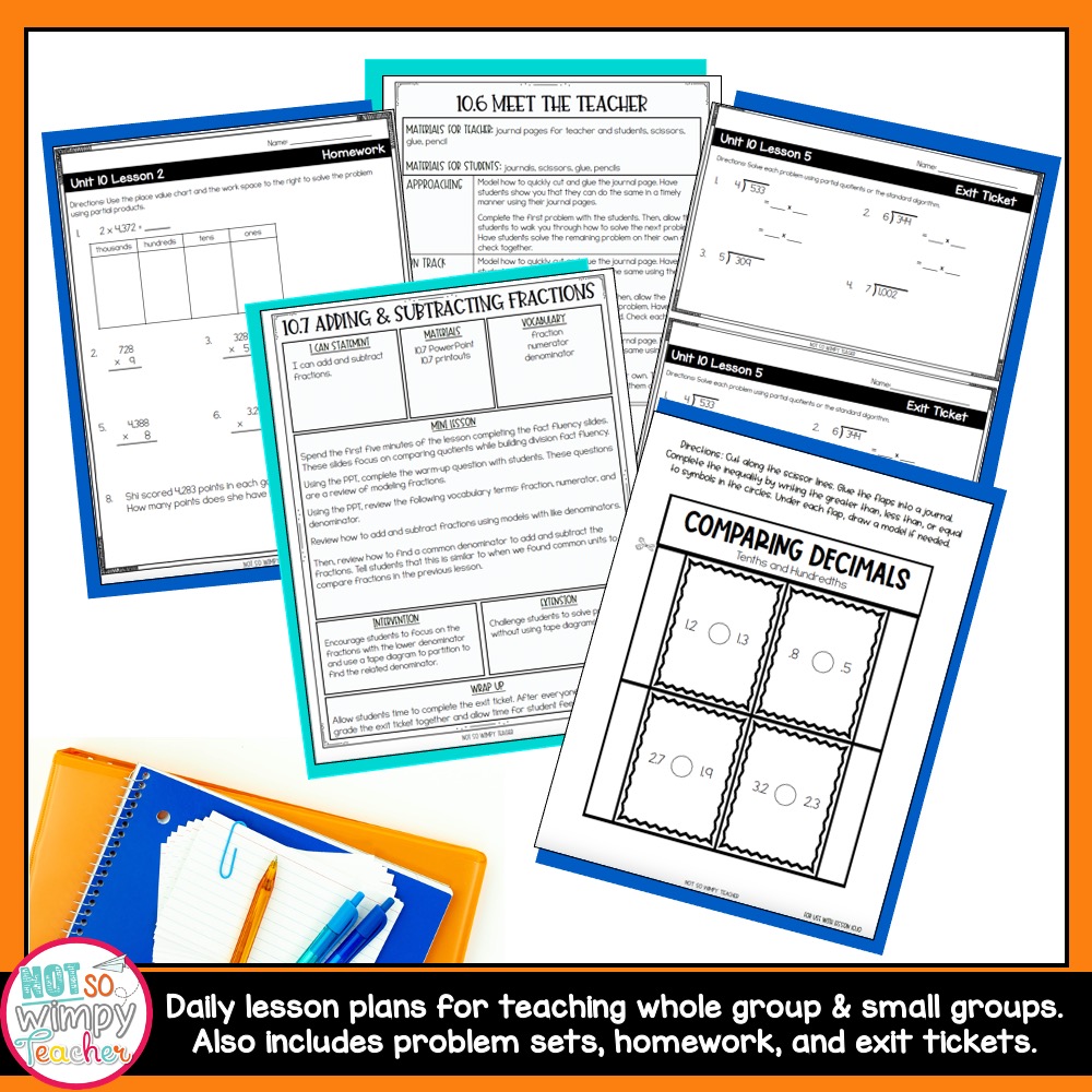 End of Year Math Review Unit with Activities for FOURTH GRADE Not So Wimpy Teacher