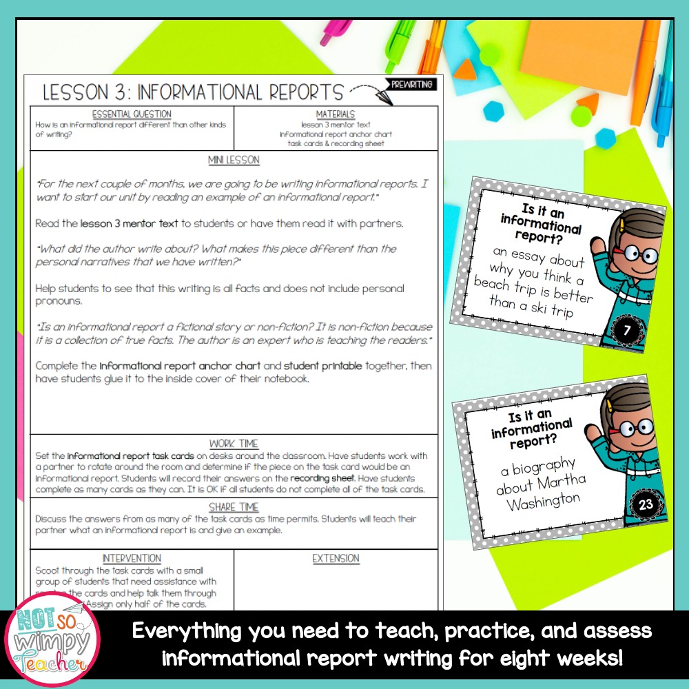 Informational Writing Unit SECOND GRADE - Not So Wimpy Teacher