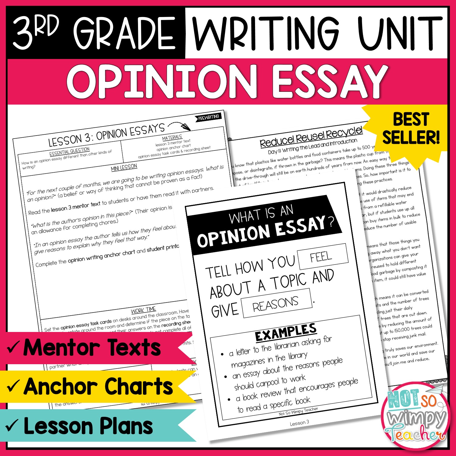 Opinion Writing Unit THIRD GRADE - Not So Wimpy Teacher