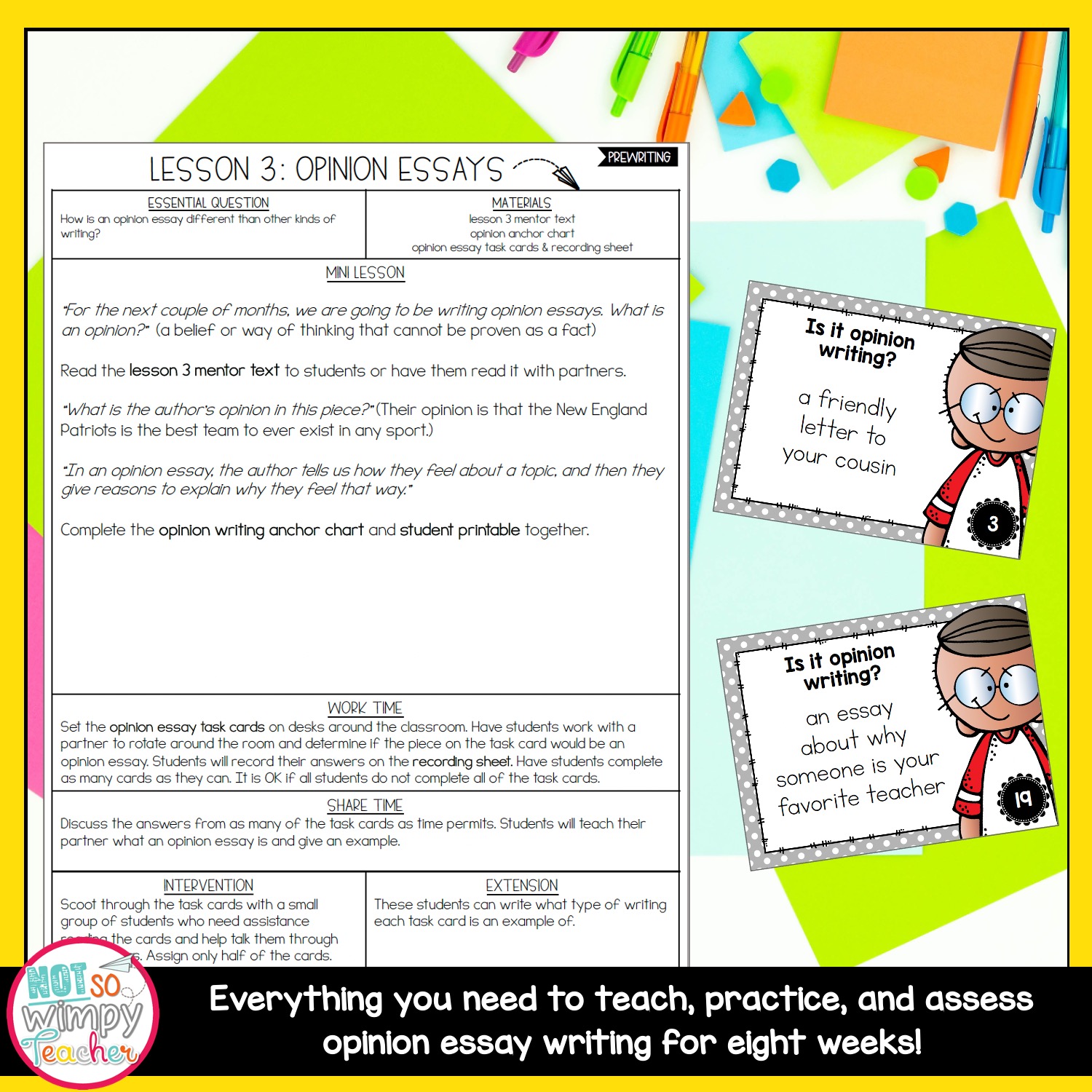 Opinion Writing Unit FIFTH GRADE - Not So Wimpy Teacher