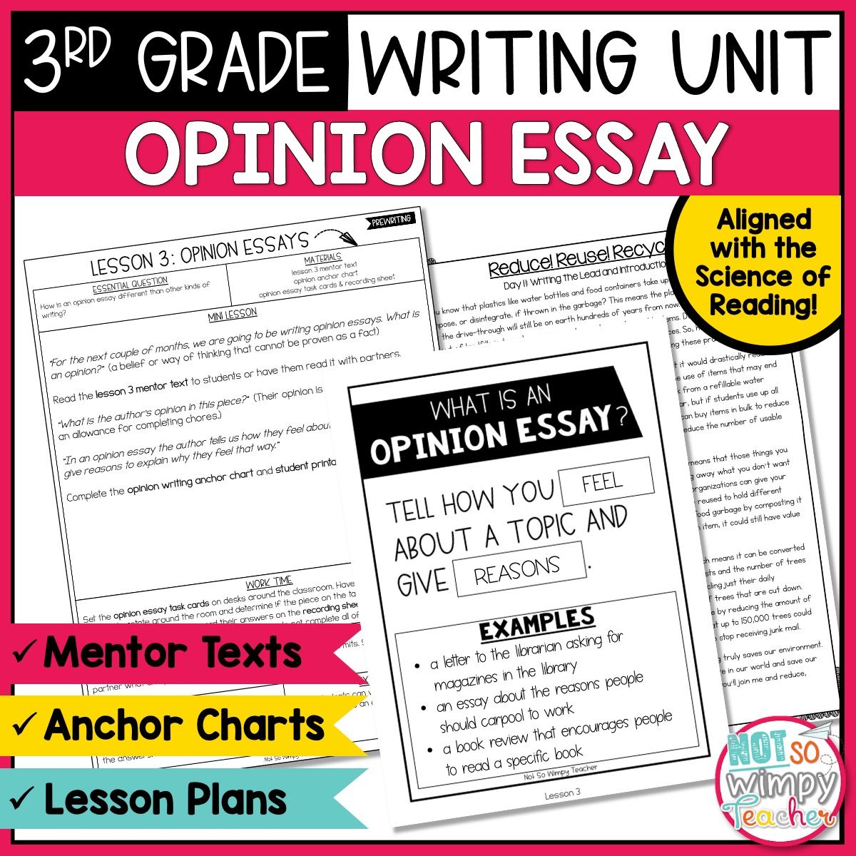 Opinion Writing Unit THIRD GRADE - Not So Wimpy Teacher