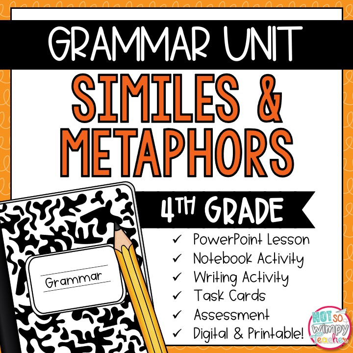 Grammar Fourth Grade Activities: Similes and Metaphors - Not So Wimpy