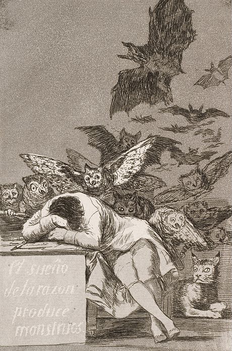 Goya's etching The Sleep of Reason Produces Monsters