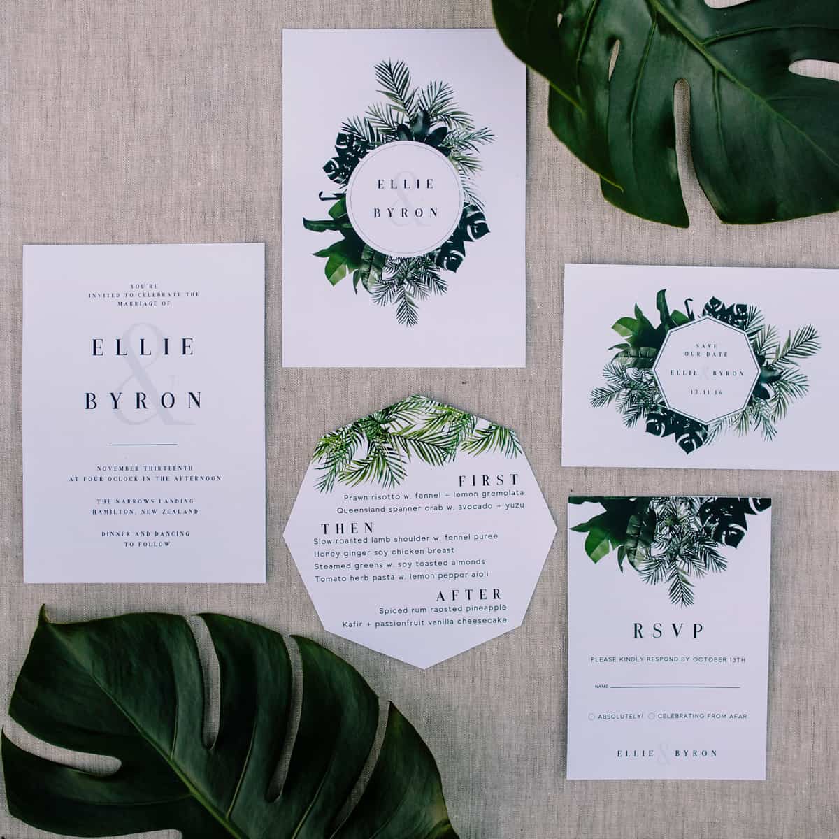 modern greenery wedding stationery modern greenery