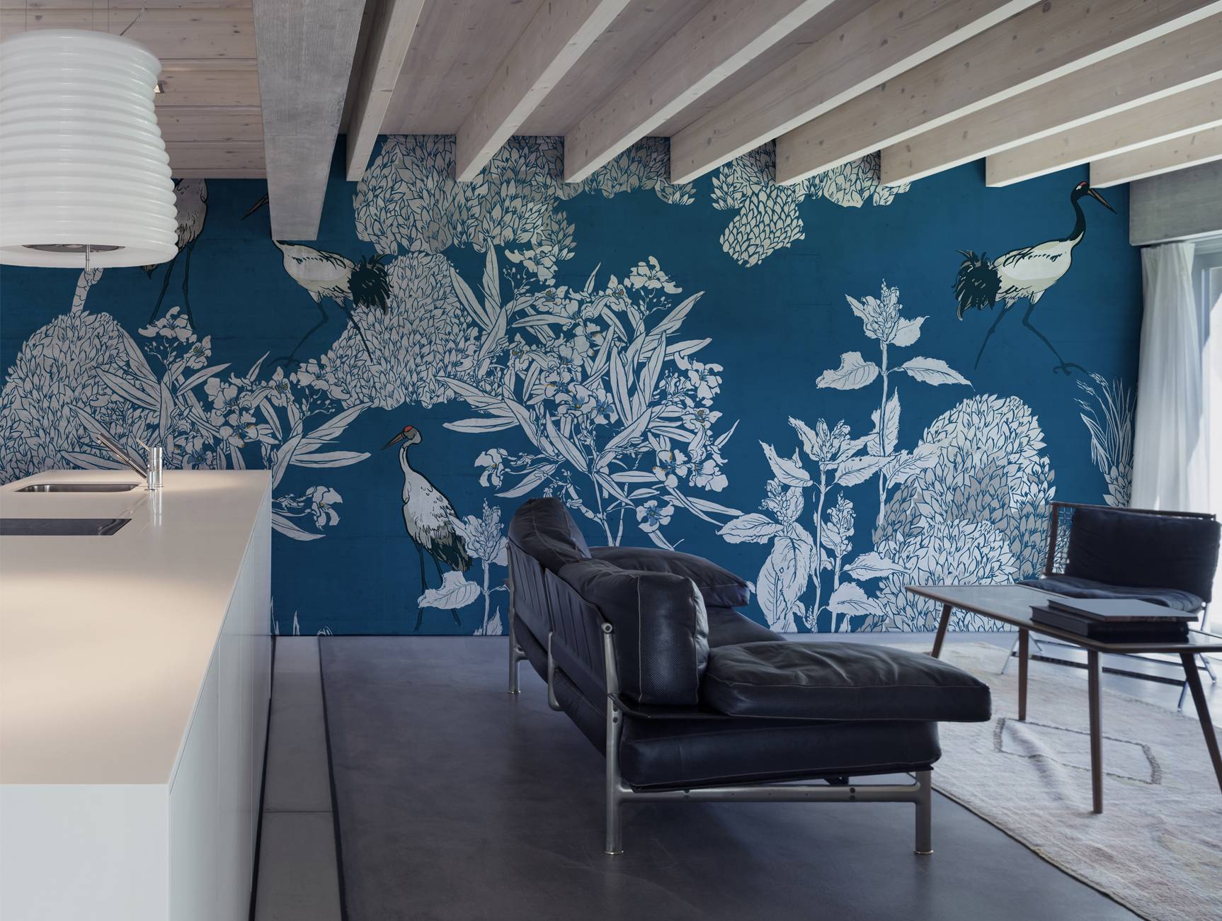 Chinoiserie Blue and White wall mural Nouqoush