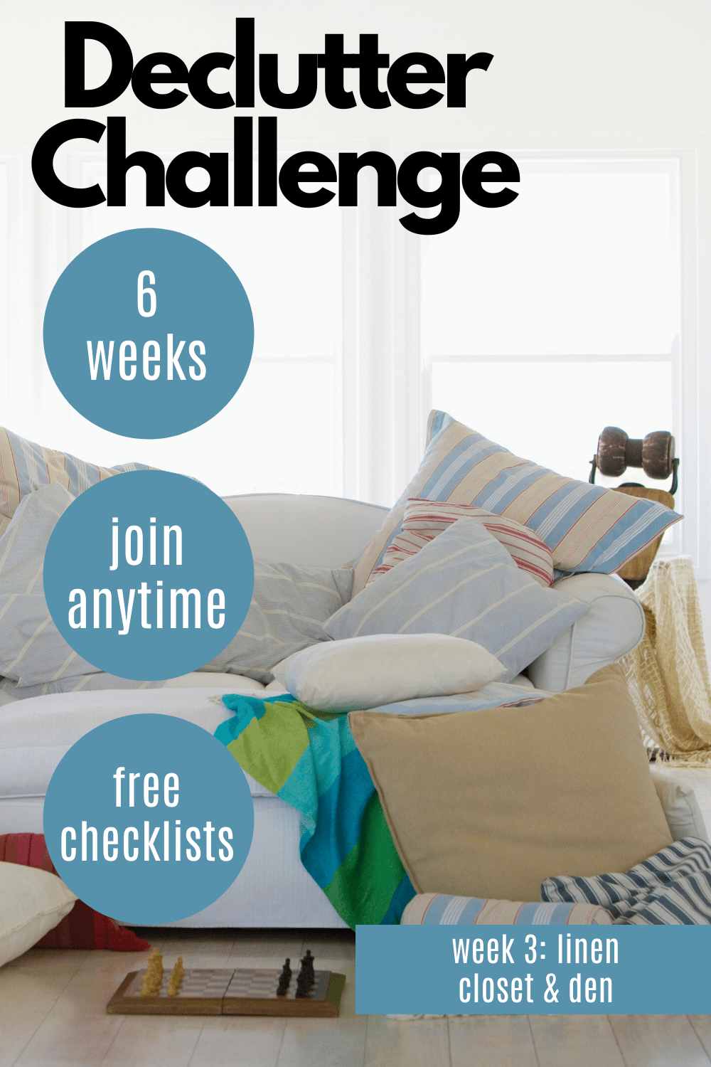 Declutter Your Home Checklist Den & Linen Closet · Nourish and Nestle