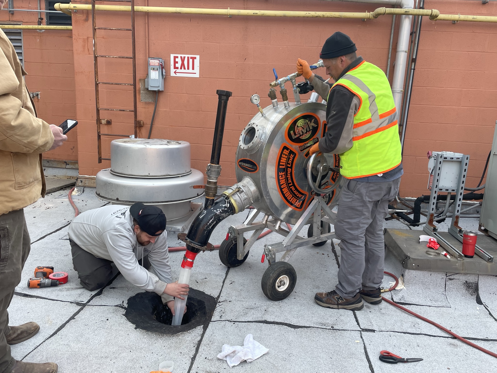 Lining of Sewer pipes, Storm drains, Roof drains and Electrical conduit