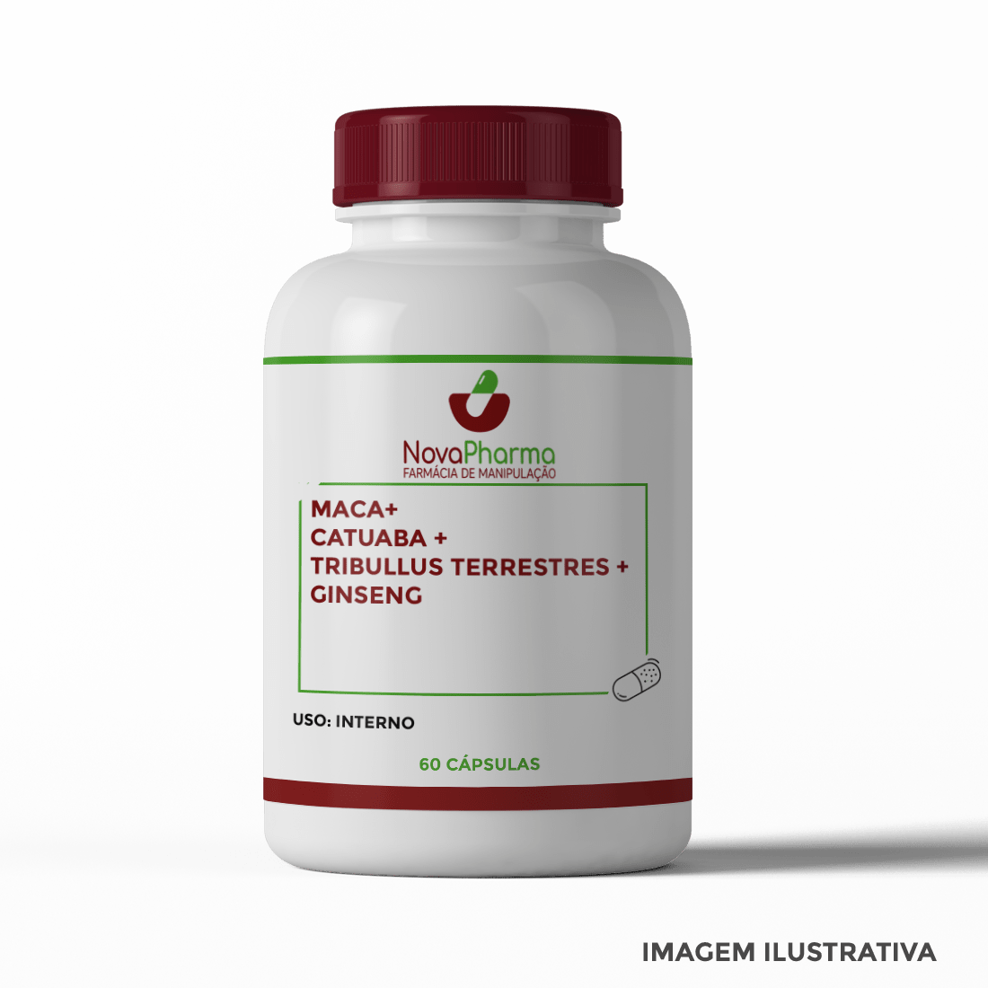 MACA + CATUABA + TRIBULLUS TERRESTRES + GINSENG (60 CÁPS) Novapharma